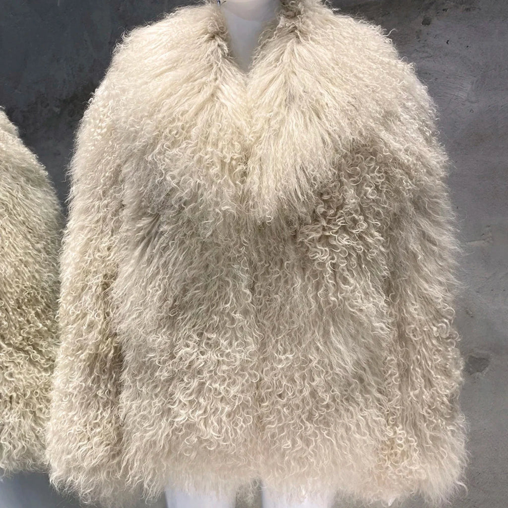 100% Genuine Fur Plush Shaggy Coat