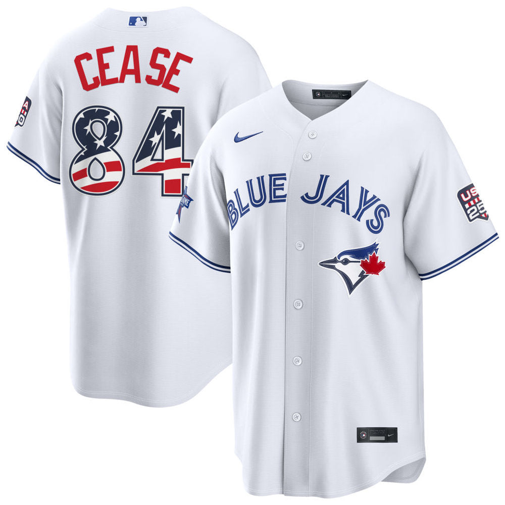 Men’s Toronto Blue Jays #84 Dylan Cease Nike White 2026 All-Star Edition Stars & Stripes Stadium Jersey