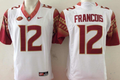 Florida State Seminoles #12 White FRANCOIS Stitched Jersey