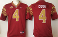 Florida State Seminoles Red #4 COOK Stitched Jersey