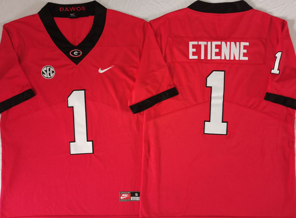 Georgia Bulldogs Red #1 ETIENNE Stitched Jersey