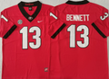 Georgia Bulldogs Red #13 BENNETT Stitched Jersey