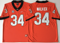 Georgia Bulldogs Red #34 WALKER Stitched Jersey