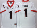 Georgia Bulldogs White #1 FIELDS Stitched Jersey