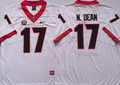 Georgia Bulldogs White #17 N.DEAN Stitched Jersey