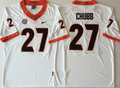 Georgia Bulldogs White #27 CHUBB Stitched Jersey
