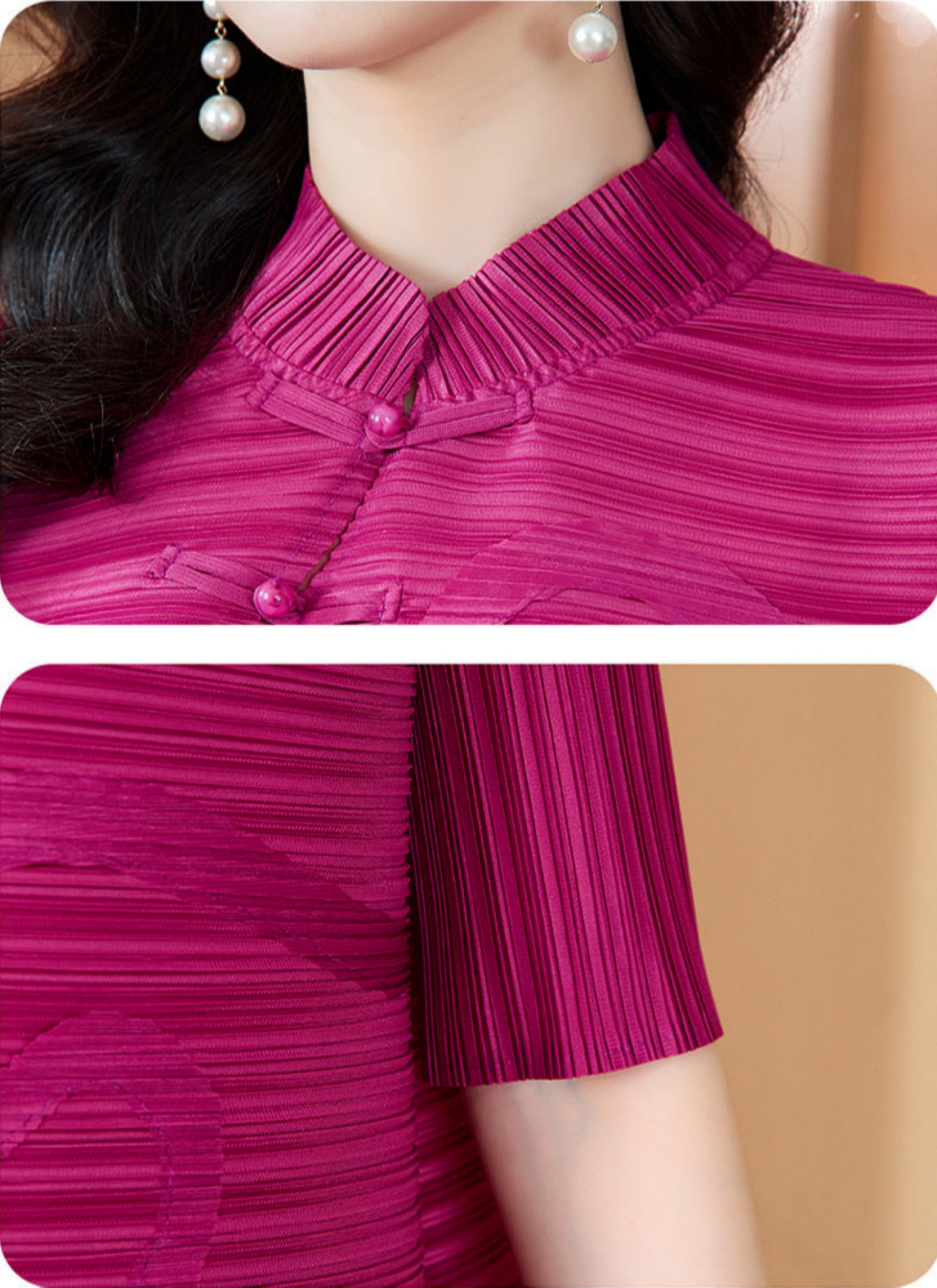 Couture Plissé 3/4 Sleeve Top & Pants