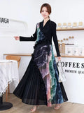 Luxury Ombre Pleated Midi Dress