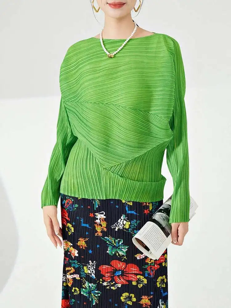Luxury Plissé Casual Blouse