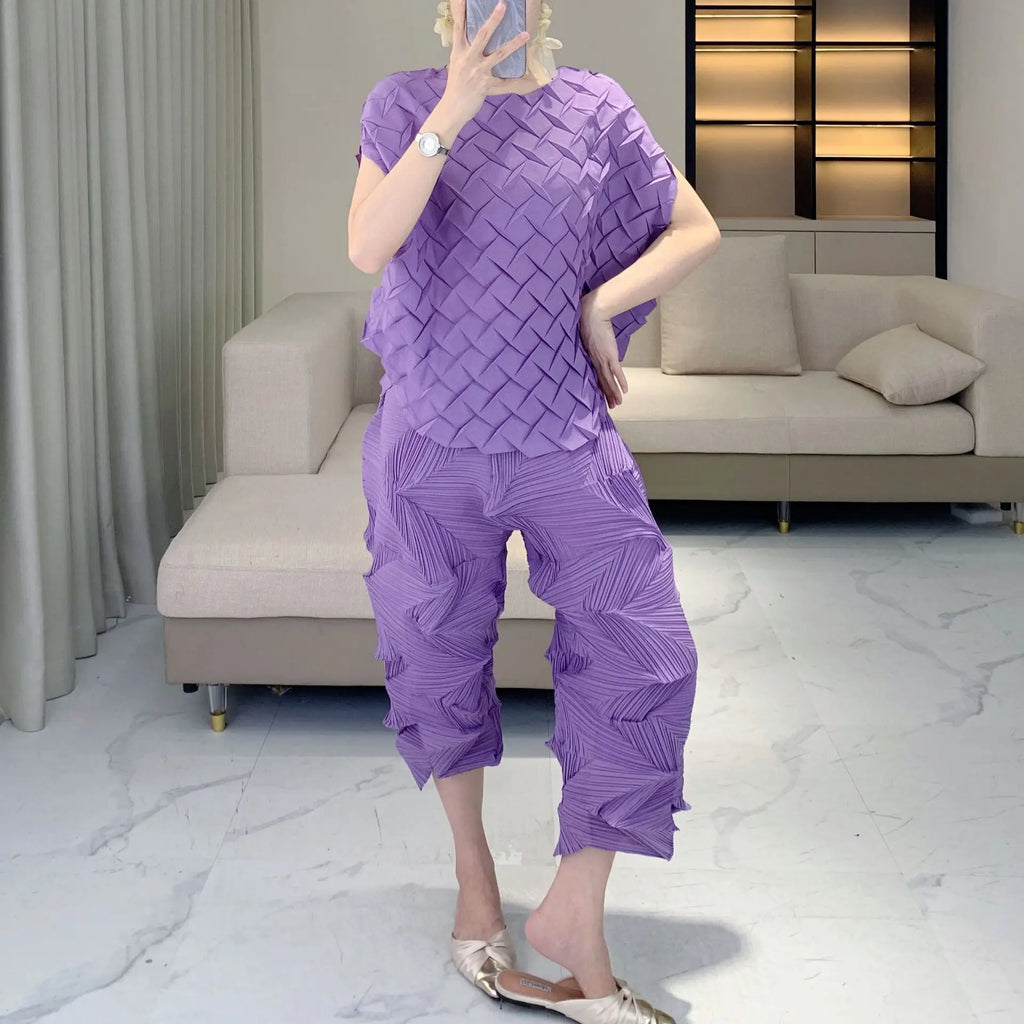Luxe Pleated Crinkled 2-Piece Set