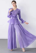 Truly Pleated Top & Wide Leg Trouser