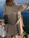 Luxury Pleated Trench Coat