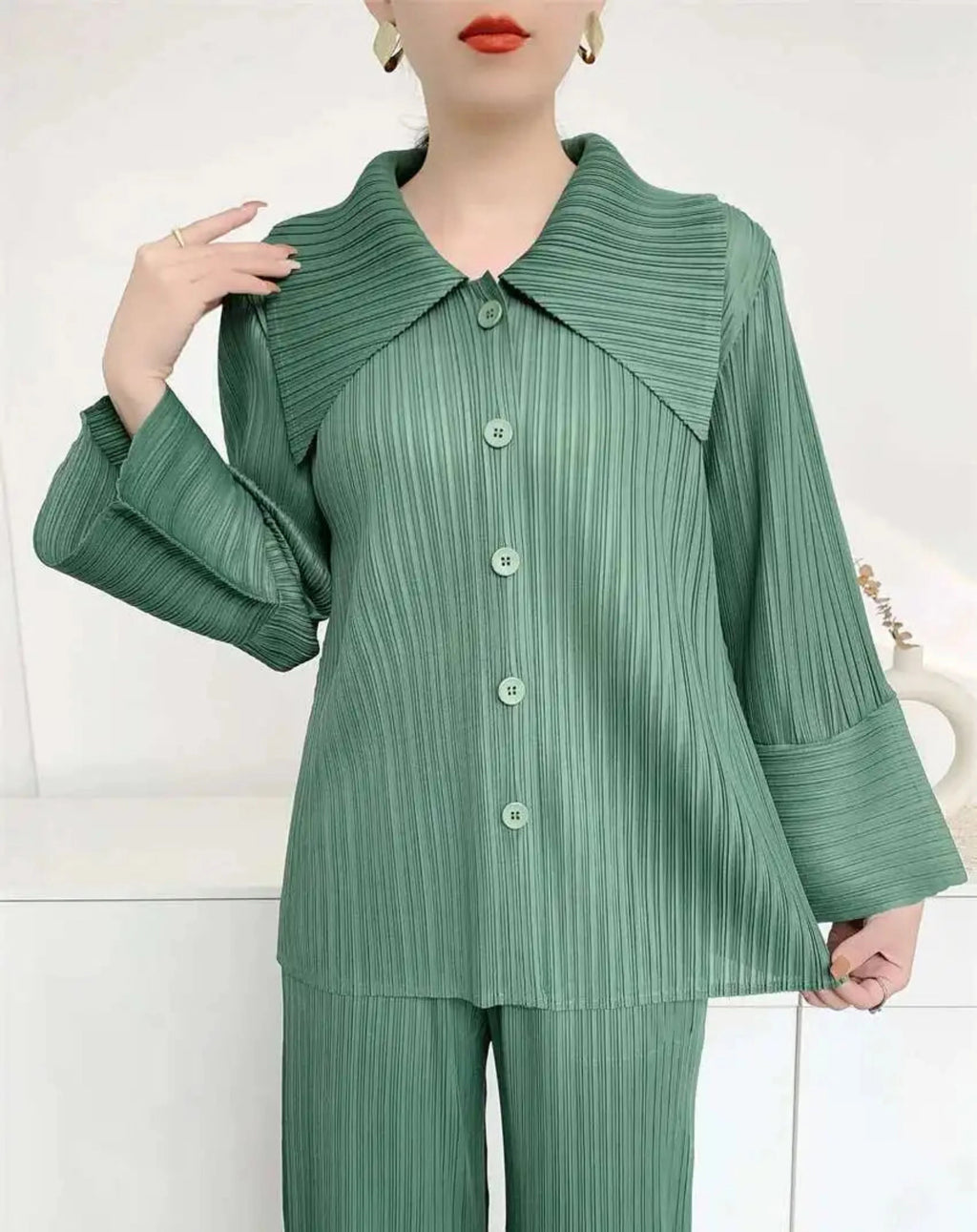 Sophisticated Luxury Plissé Top