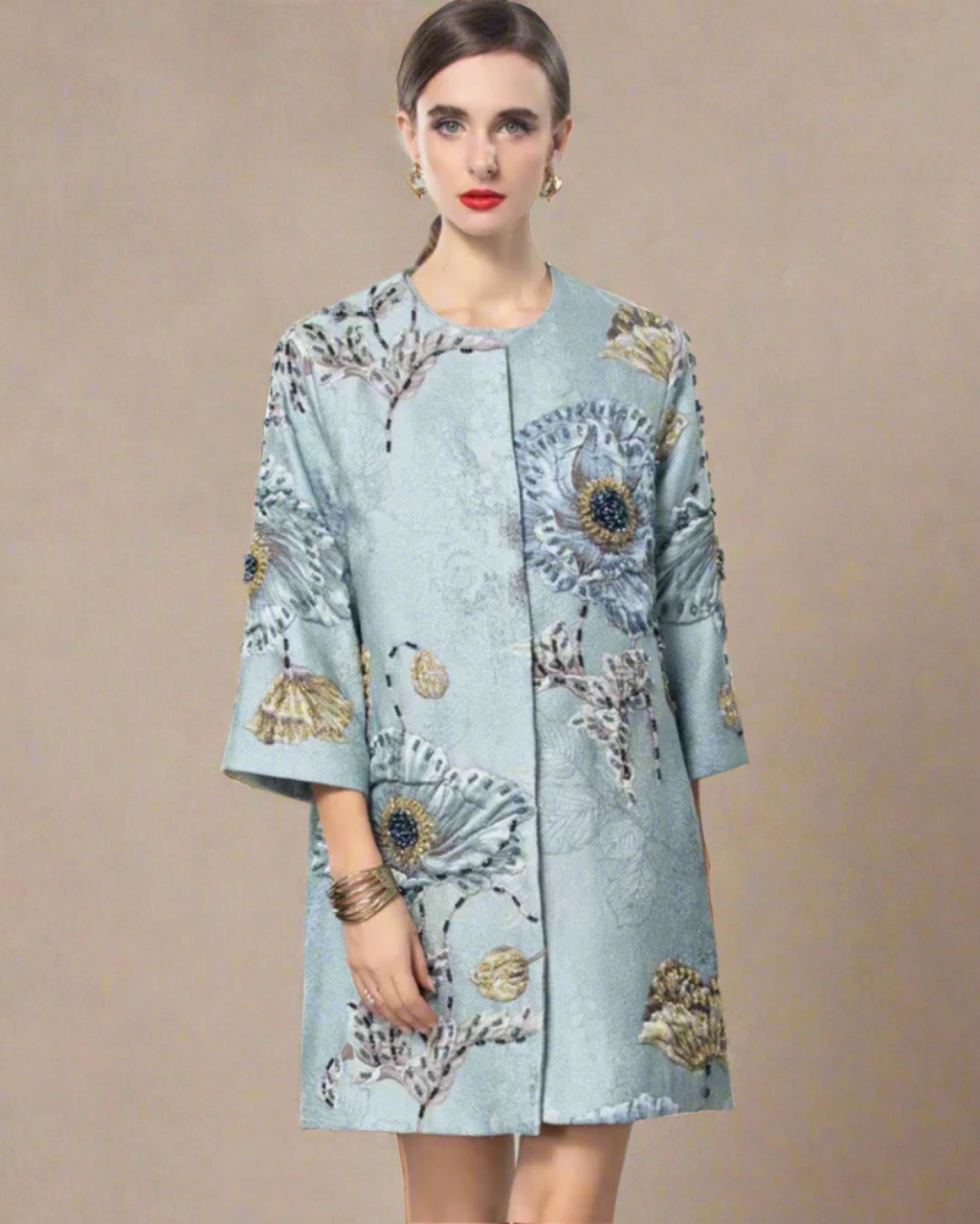 Couture Beaded Floral Coat