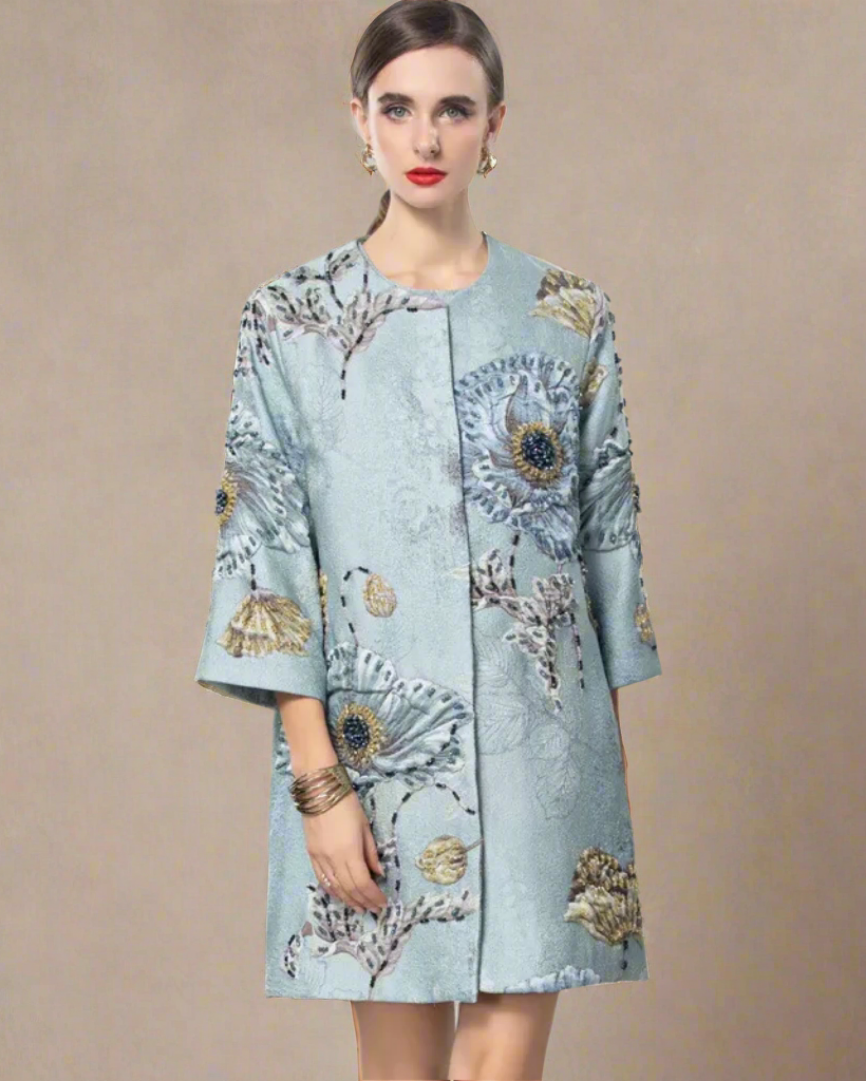 Couture Beaded Floral Coat
