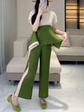 Geometric Pleated Top & Pants Set