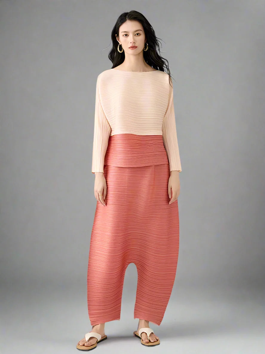 Luxe Plissé Harem Pant Set