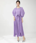 Truly Plissé Ruffle Midi Dress