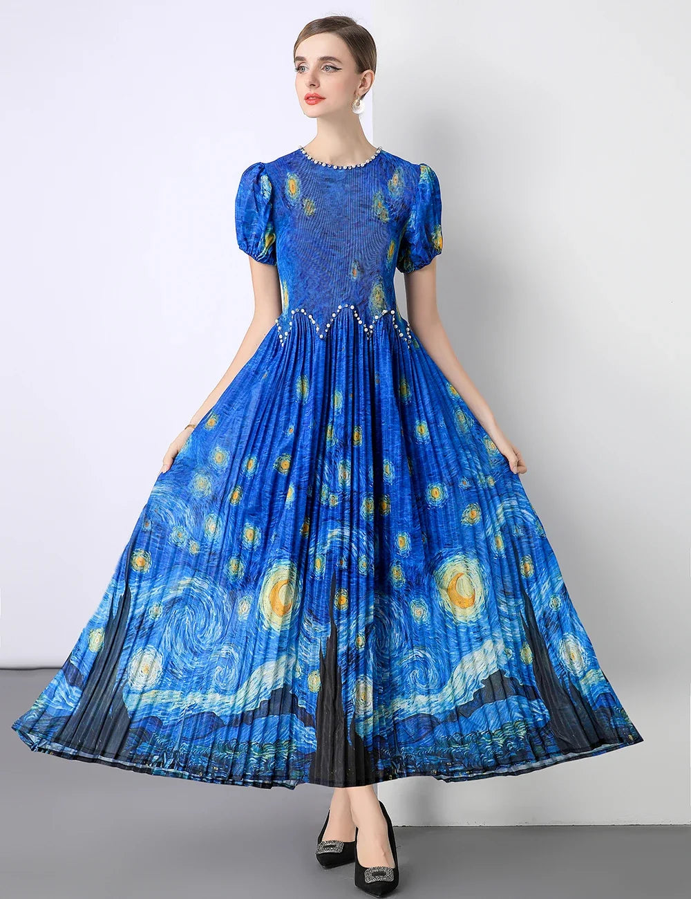 Truly Plissé Starry Night Dress