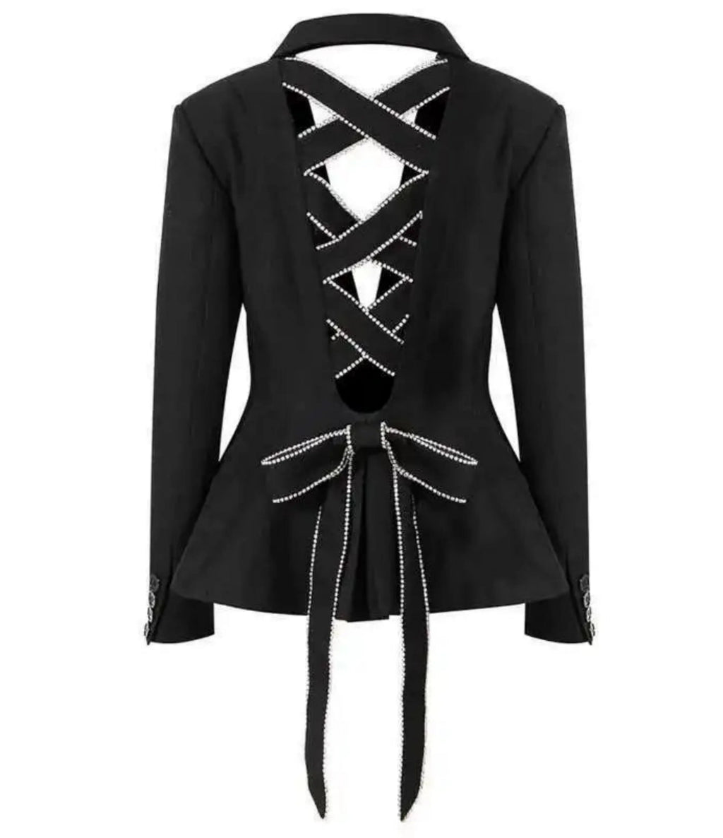 Women's Fitted Corset-Back Jacket