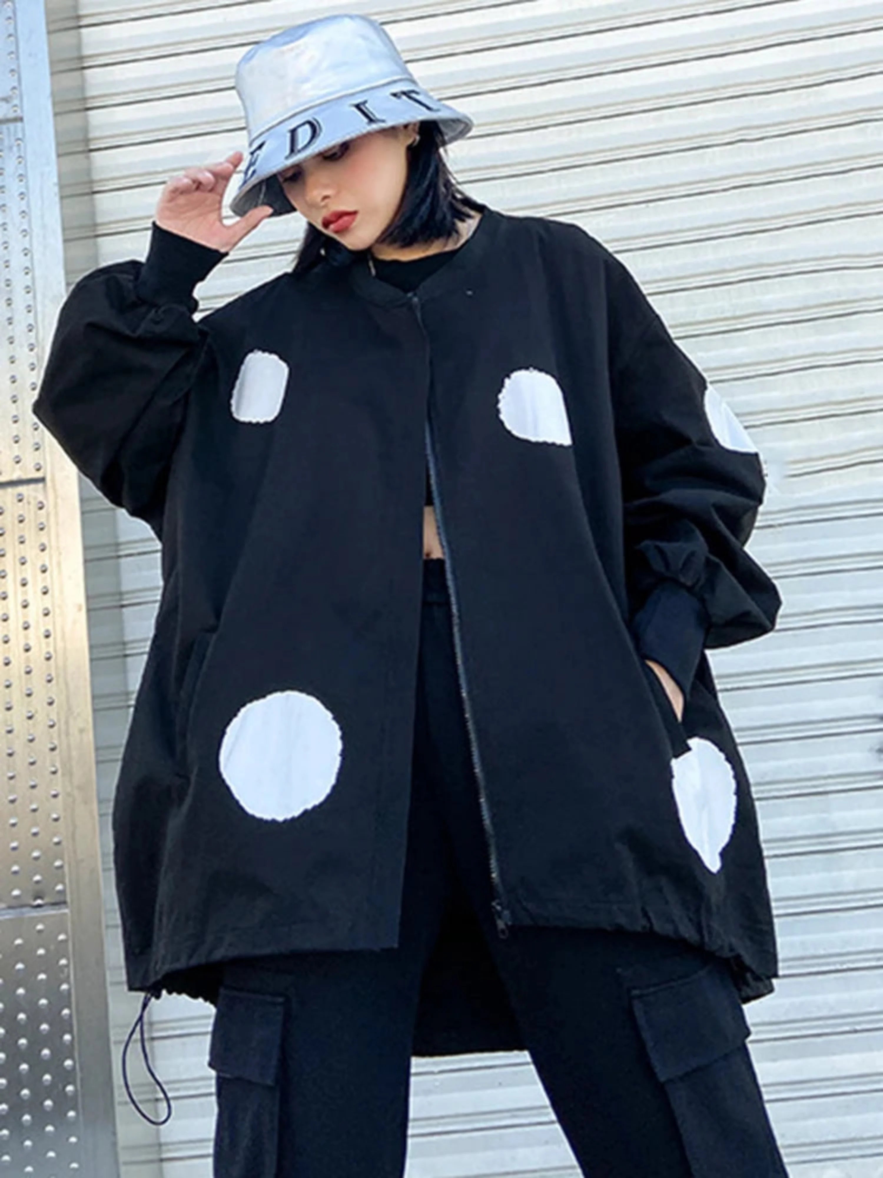 Luxe Oversized Polka Dot Jacket