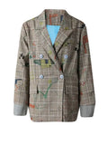 Oversized Modern Plaid Art Blazer