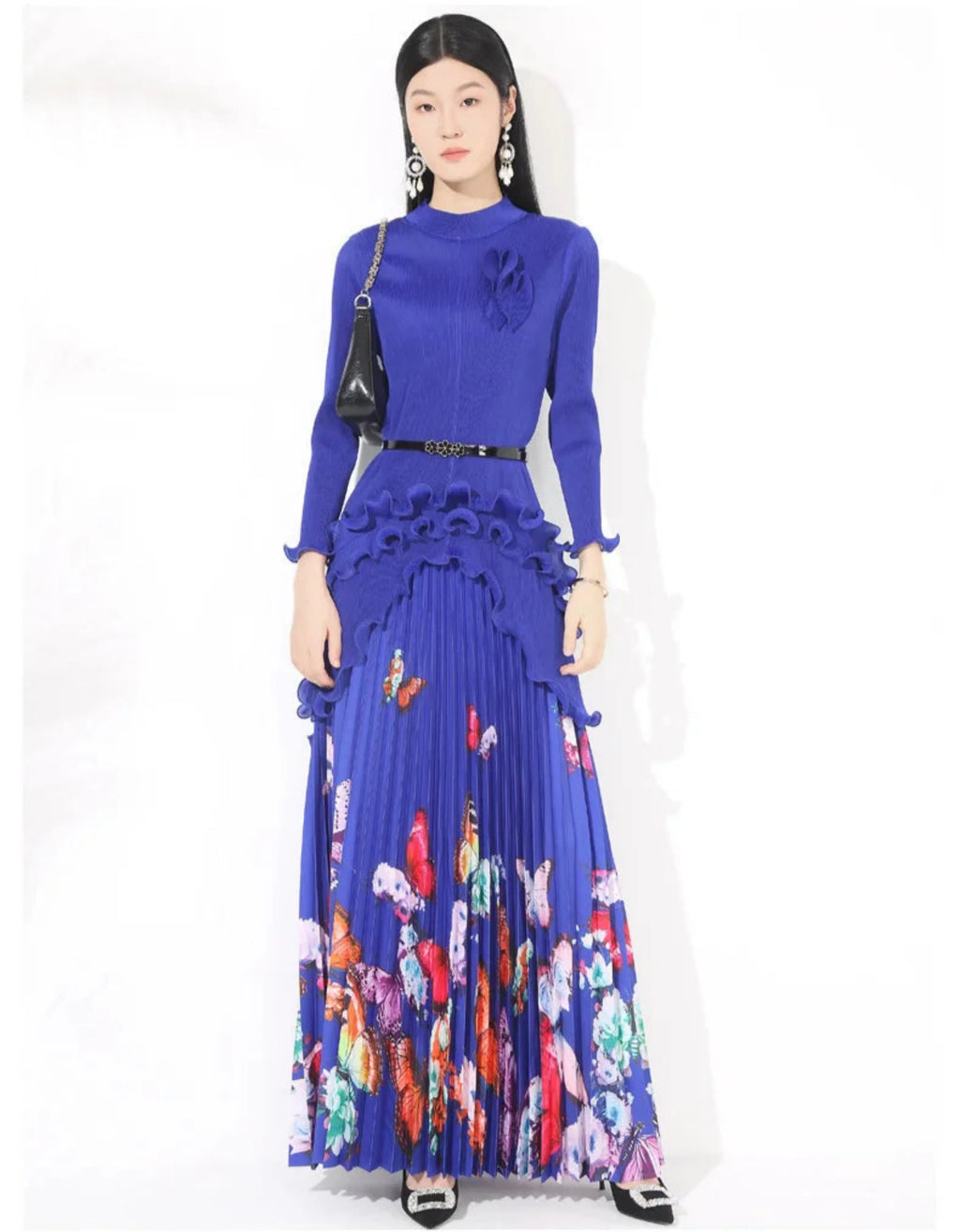 Petite Japanese Pleated Butterfly Skirt Set
