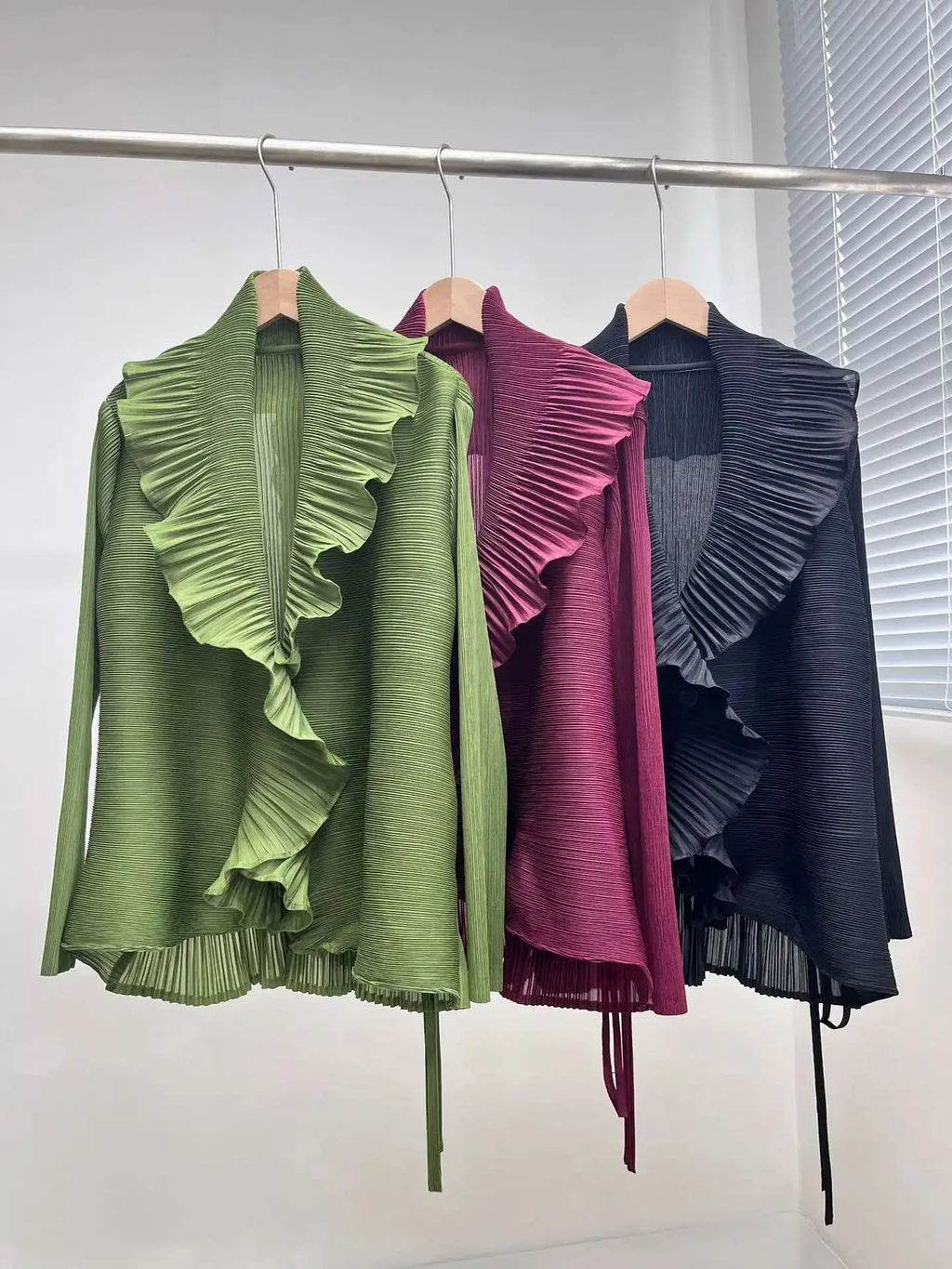 Pleated Ruffle Japanese Cardigan