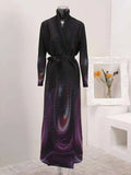 Truly Pleated Swirl Long Coat