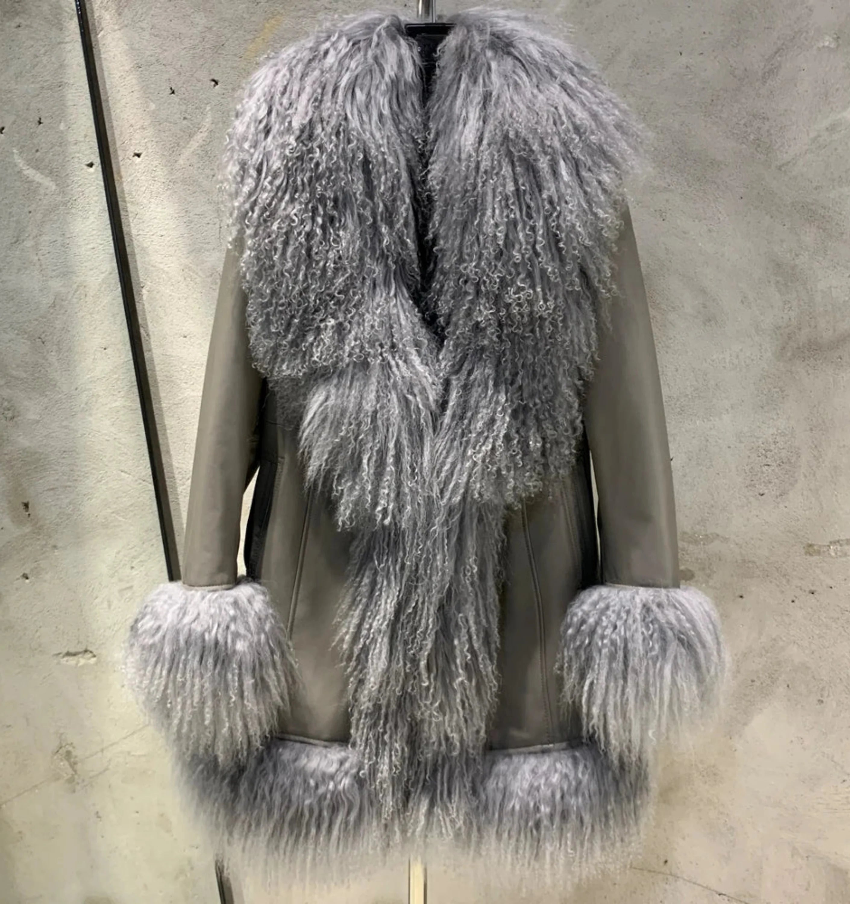Women's Luxury Fur Leather Coat