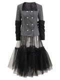 Luxury Tweed Top & Tulle Skirt Set