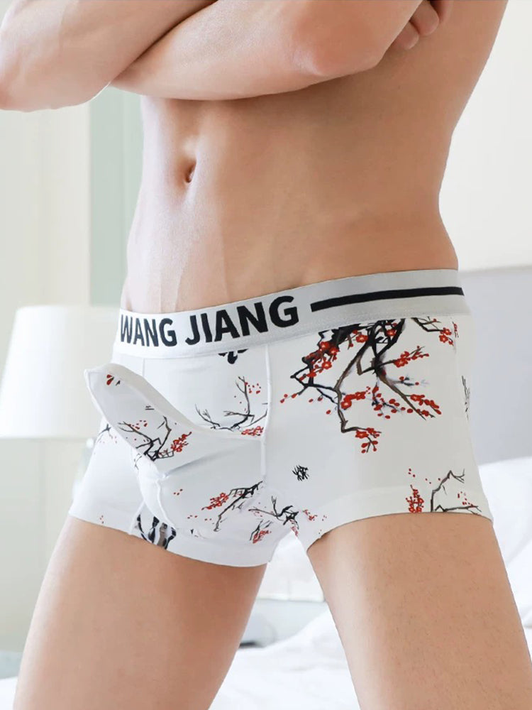 3 Pack Men's Ice Silk Dual Pouch Trunks