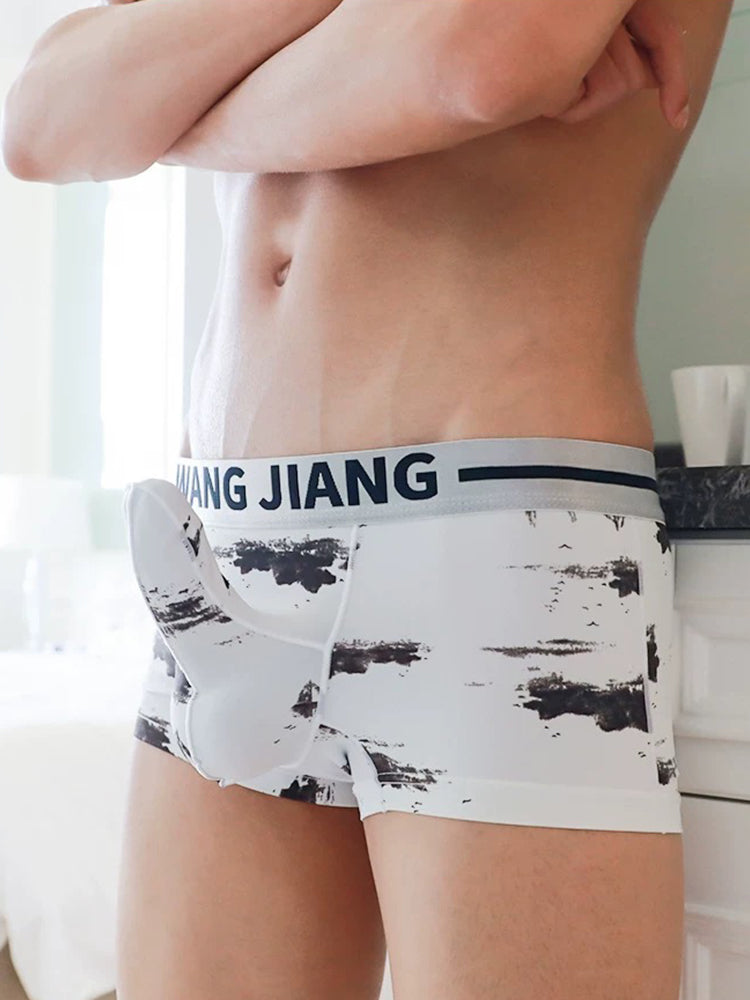 3 Pack Men's Ice Silk Dual Pouch Trunks