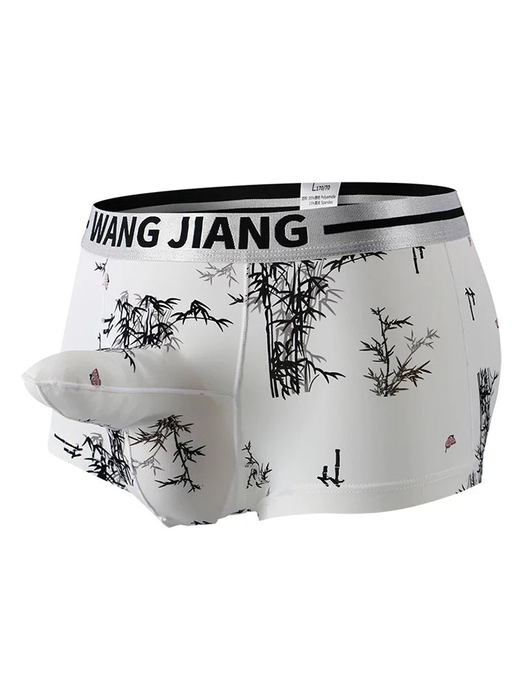 3 Pack Men's Ice Silk Dual Pouch Trunks