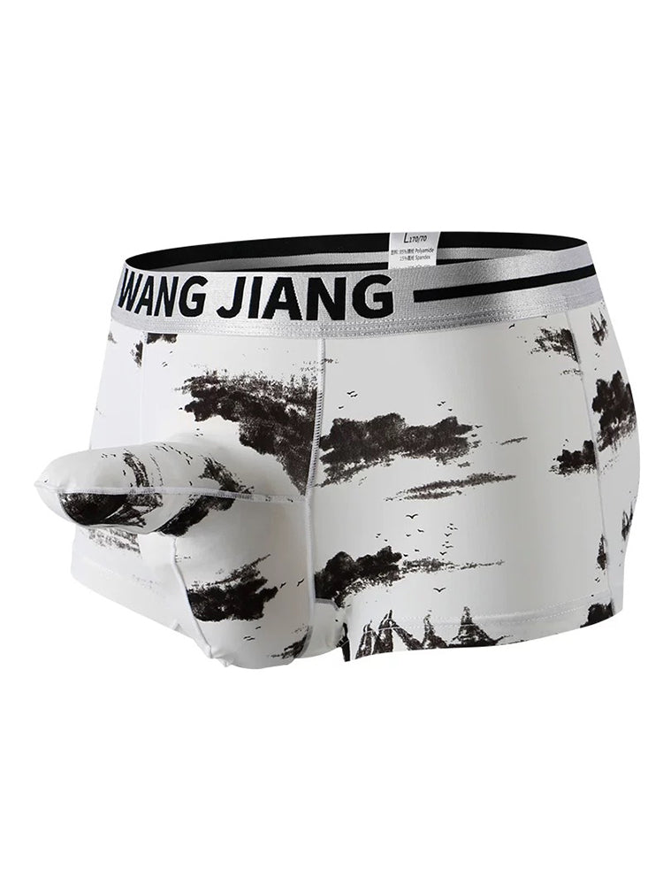 3 Pack Men's Ice Silk Dual Pouch Trunks