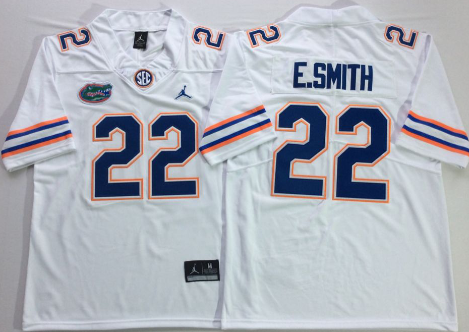 Jordan Florida Gators White #22 E.SMITH Stitched Jersey