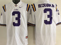 LSU Tigers #3 White Beckham JR. Stitched Jersey