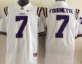 LSU Tigers #7 White Fournette Stitched Jersey