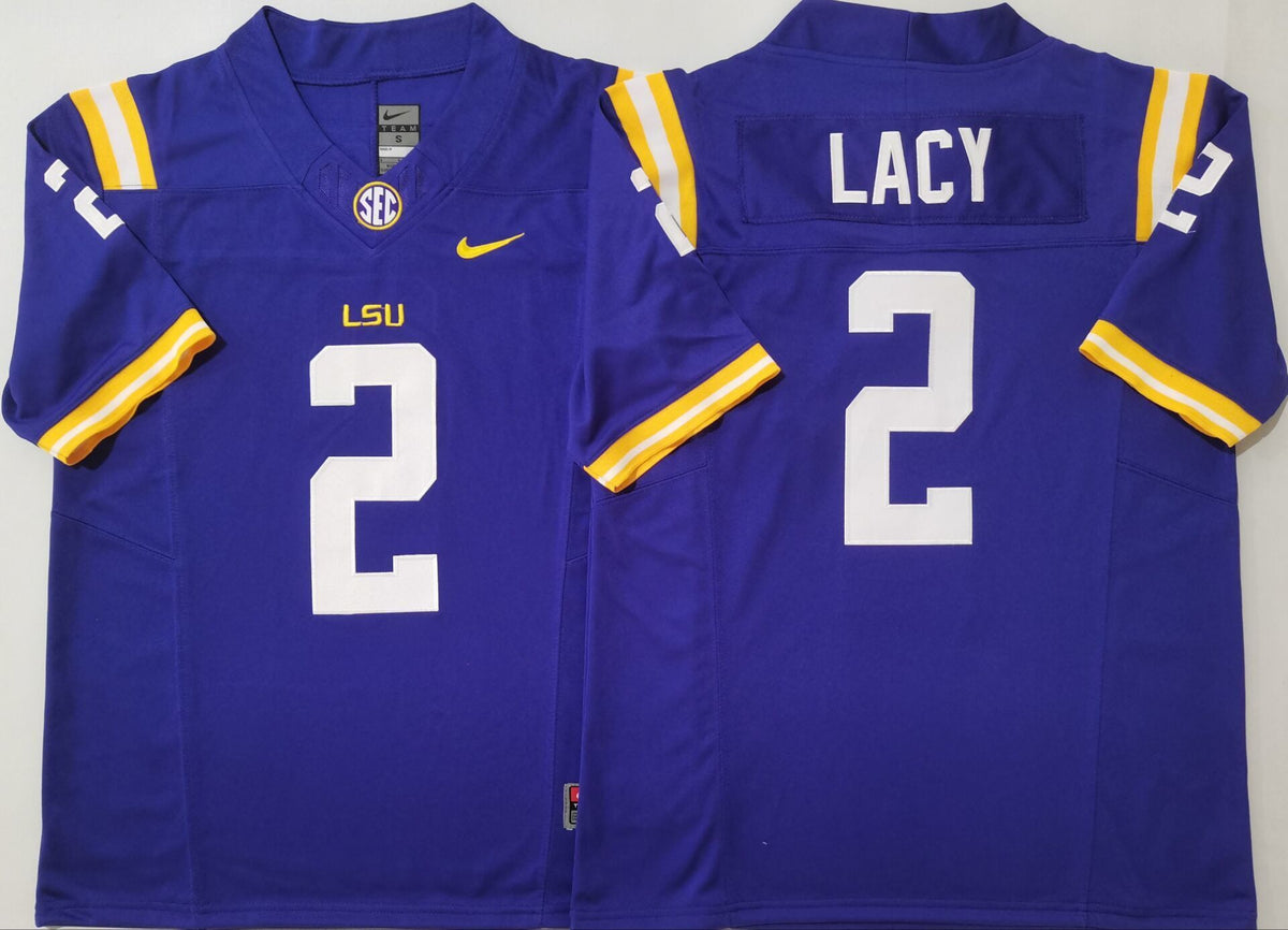 LSU Tigers Purple #2 LACY Stitched Jersey