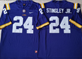 LSU Tigers Purple #24 STINGLEY JR. Stitched Jersey