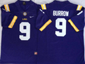LSU Tigers Purple #9 BURROW Stitched Jersey