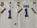 LSU Tigers White #1 CHASE Stitched Jersey