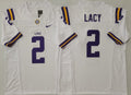 LSU Tigers White #2 LACY Stitched Jersey
