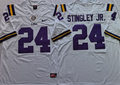 LSU Tigers White #24 STINGLEY JR. Stitched Jersey