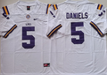 LSU Tigers White #5 DANIELS Stitched Jersey