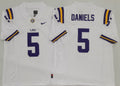 LSU Tigers White #5 DANIELS Stitched Jersey