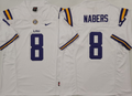 LSU Tigers White #8 NABERS Stitched Jersey