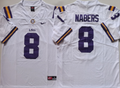 LSU Tigers White #8 NABERS Stitched Jersey