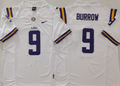 LSU Tigers White #9 BURROW Stitched Jersey