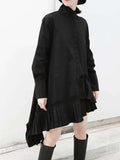 Ruffled High-Neck Blouse Top